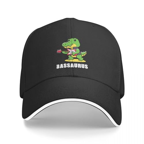 Basecap Bassaurus T Rex Bass Dinosaurier Rock Bassist Baseballkappe Cosplay Hut Beach Golf Wear Caps für Männer Damen von CanKan