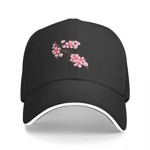 Basecap Sakura Kirschblüte Baseball Cap schwarz Ball Cap Boonie Hüte Baseball Cap Herren Cap Damen von CanKan