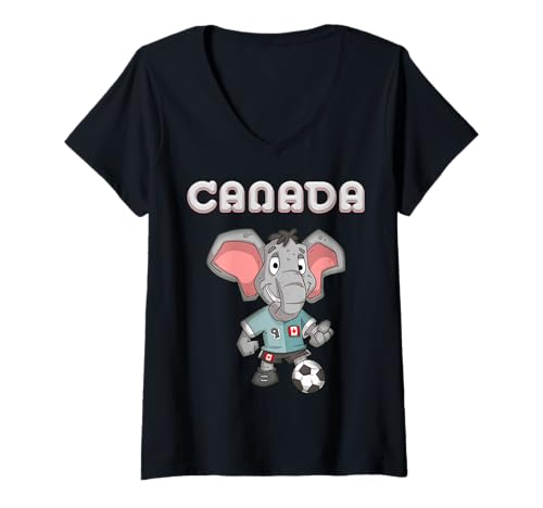 Damen Kanadische Fan/Kanada Elefant T-Shirt mit V-Ausschnitt Damen Kanadische Fan/Kanada Elefant T-Shirt mit V-Ausschnitt von Canada Fans