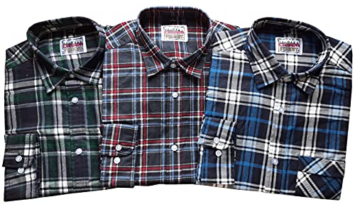 Canada Forest Herren 3er Set Holzfäller Arbeitshemden Extra Lang 70010 Flanell Übergrößen (L, Mehrfarbig 2) von Canada Forest