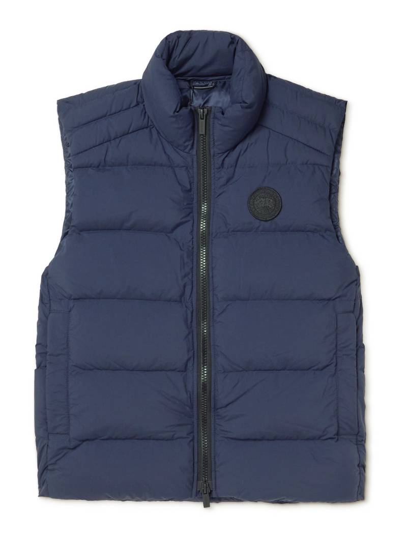 Canada Goose - Crofton Slim-Fit Logo-Appliquéd Quilted Enduraluxe® Down Gilet - Men - Blue - XS von Canada Goose