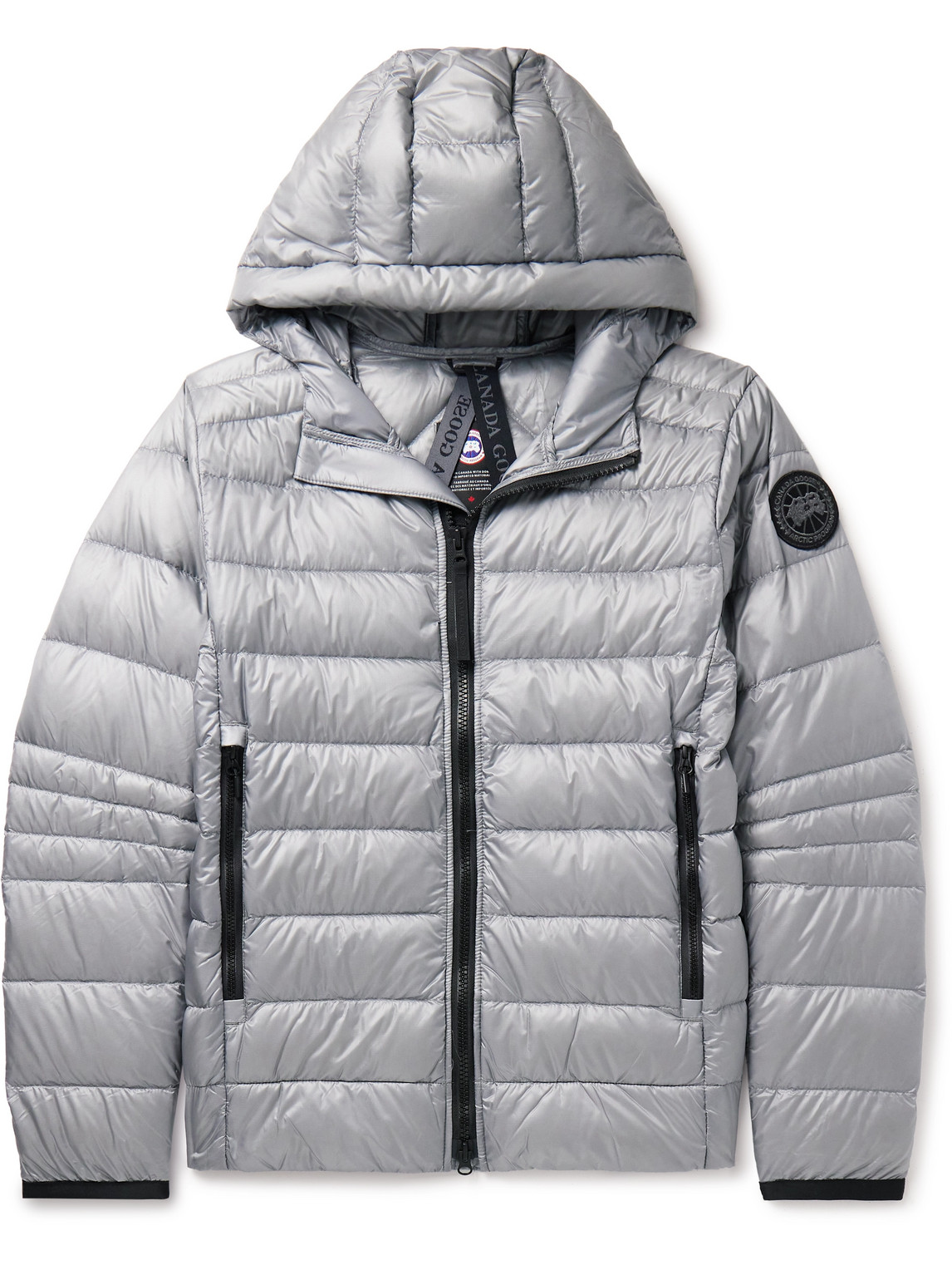 Canada Goose - Crofton Slim-Fit Logo-Appliquéd Quilted Nylon-Ripstop Hooded Down Jacket - Men - Gray - S von Canada Goose