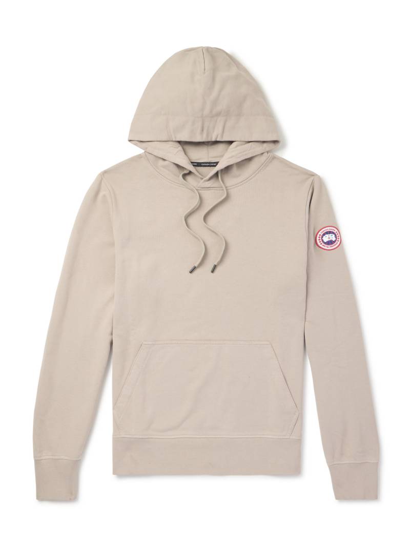 Canada Goose - Huron Logo-Appliquéd Organic Cotton-Jersey Hoodie - Men - Gray - XXL von Canada Goose