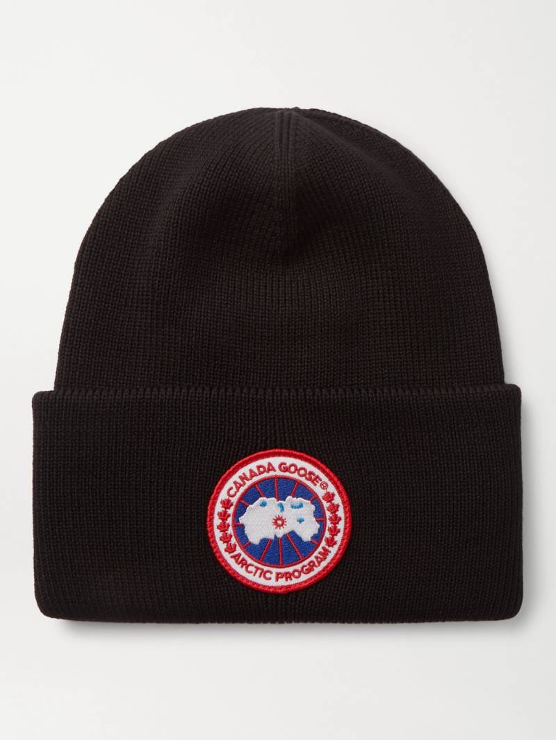 Canada Goose - Logo-Appliquéd Merino Wool Beanie - Men - Black von Canada Goose