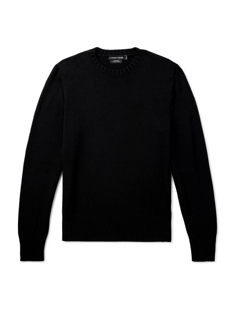 Canada Goose - Rosseau Logo-Appliquéd Wool Sweater - Men - Black - M von Canada Goose