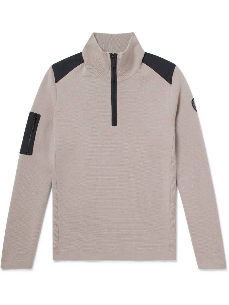 Canada Goose - Stormont Slim-Fit CORDURA-Trimmed Merino Wool Half-Zip Sweater - Men - Gray - S von Canada Goose