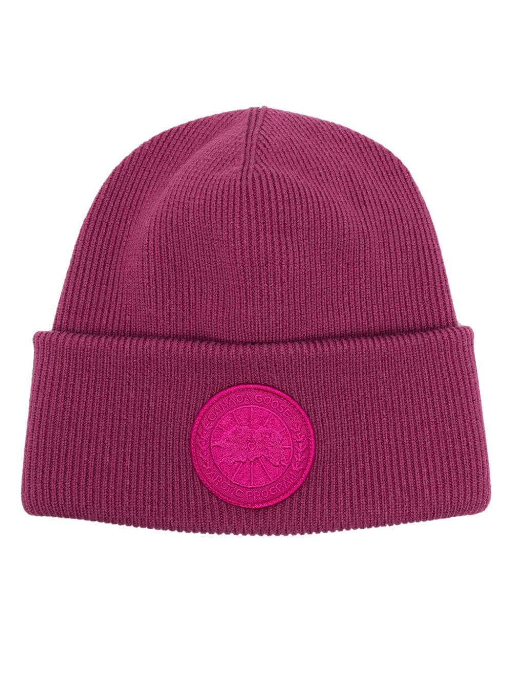 Canada Goose Gerippte Beanie mit Logo-Patch - Violett von Canada Goose