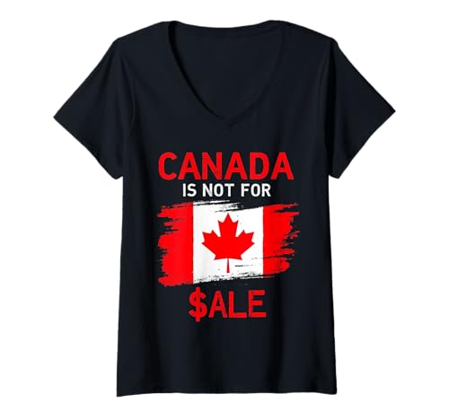 Damen Canada Is Not For Sale T-Shirt mit V-Ausschnitt von Canada Is Not For Sale
