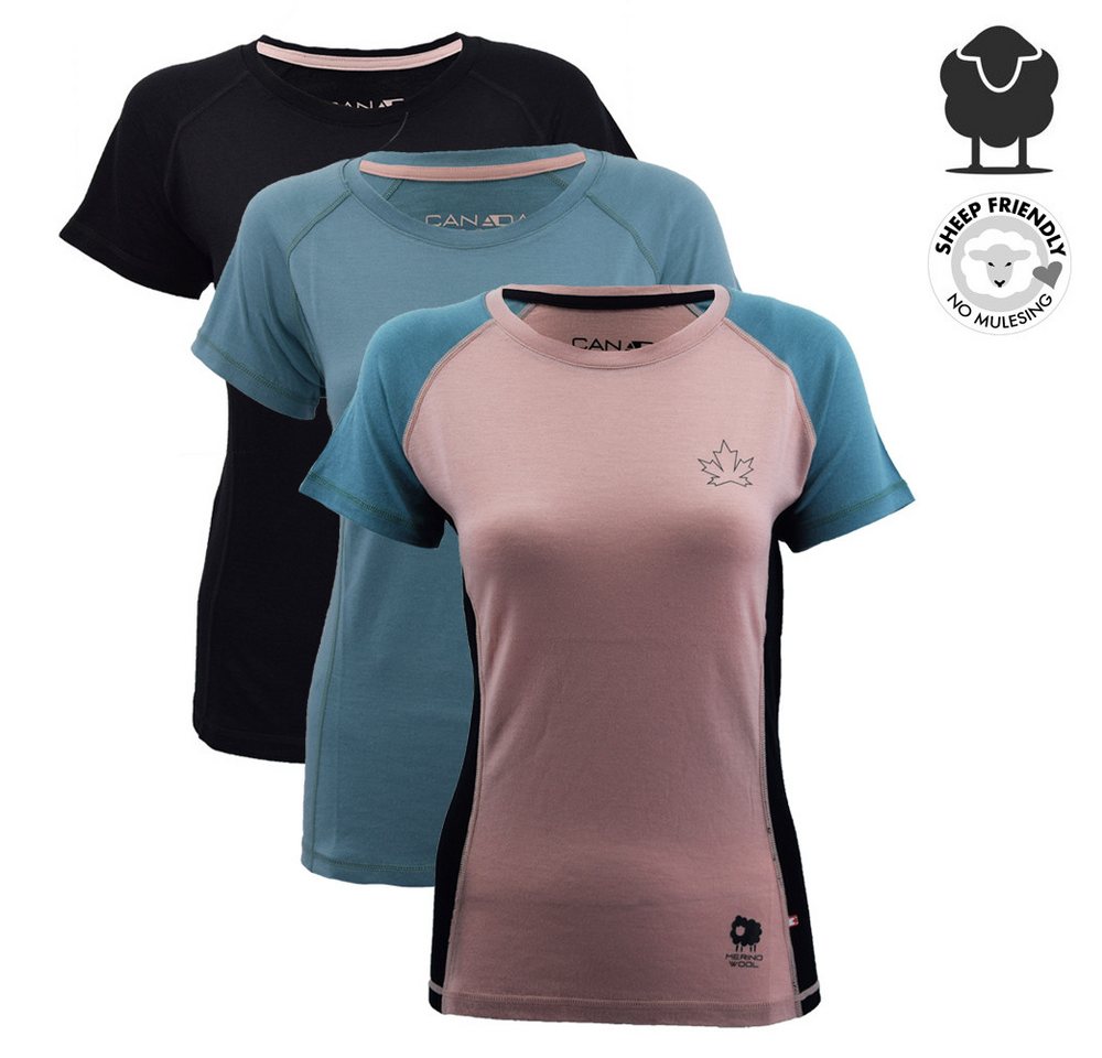 Canada North Kurzarmshirt CANADA NORTH - 100% Merino Damen T-Shirt CHILCOTIN - mulesing frei von Canada North