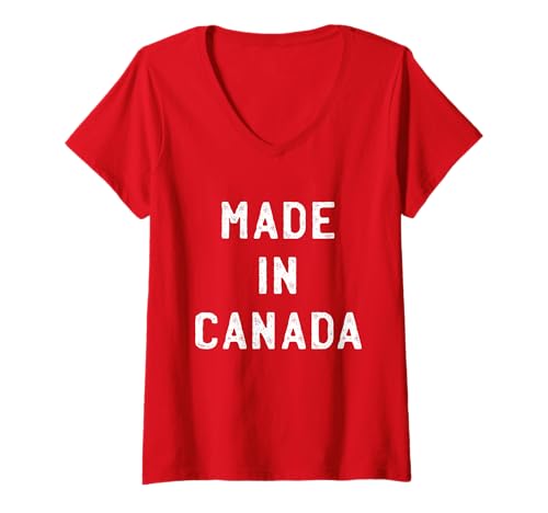 Damen Kanada Proud Canadian Funny Canada T-Shirt mit V-Ausschnitt von Canada Proud Canadian Funny Canada