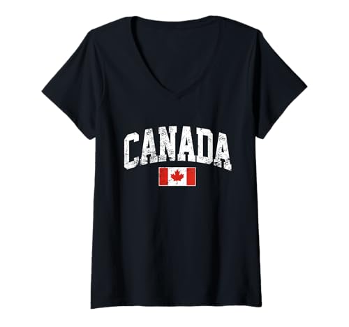 Damen Kanada Geschenk Kanada Freund Kanada Reise nach Kanada Urlaub T-Shirt mit V-Ausschnitt Damen Kanada Geschenk Kanada Freund Kanada Reise nach Kanada Urlaub T-Shirt mit V-Ausschnitt von Canada gift Canada friend Canada trip to Canada