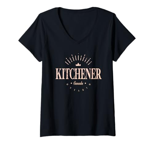 Damen Kitchener Kanada | Kitchener Ontario Modern T-Shirt mit V-Ausschnitt Damen Kitchener Kanada | Kitchener Ontario Modern T-Shirt mit V-Ausschnitt von Canadian Contemporary Designs