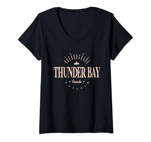 Damen Thunder Bay Kanada | Thunder Bay Ontario Modern T-Shirt mit V-Ausschnitt Damen Thunder Bay Kanada | Thunder Bay Ontario Modern T-Shirt mit V-Ausschnitt von Canadian Contemporary Designs