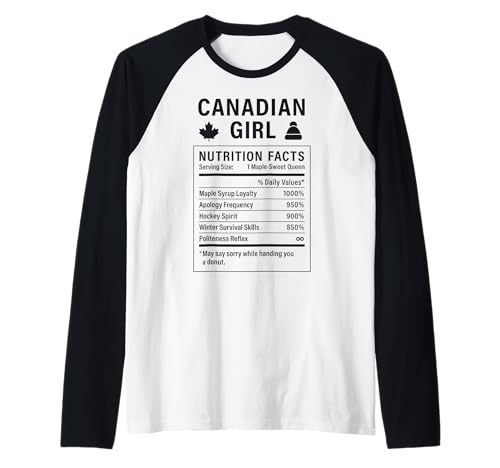 Canadian Girl Stolze Frauen mit kanadischen Wurzeln Raglan Canadian Girl Stolze Frauen mit kanadischen Wurzeln Raglan von Canadian Culture Gifts for Women of Canada