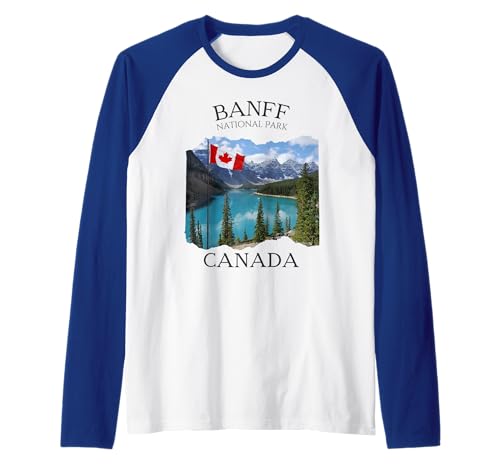 Banff Souvenir Herren Kanadische Touristen Seen Frauen Wanderer Männer Raglan Banff Souvenir Herren Kanadische Touristen Seen Frauen Wanderer Männer Raglan von Canadian Flag National Patriotic National Parks