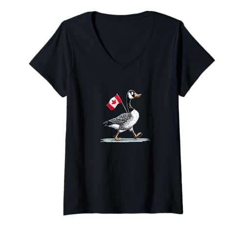 Damen Schöner Kanada-Tier-Look mit Cooler Gans T-Shirt mit V-Ausschnitt Damen Schöner Kanada-Tier-Look mit Cooler Gans T-Shirt mit V-Ausschnitt von Canadian Goose Outfit