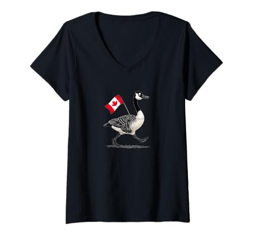 Damen Tolles Gans Tierkostüm für Kanada-Liebhaber T-Shirt mit V-Ausschnitt Damen Tolles Gans Tierkostüm für Kanada-Liebhaber T-Shirt mit V-Ausschnitt von Canadian Goose Outfit