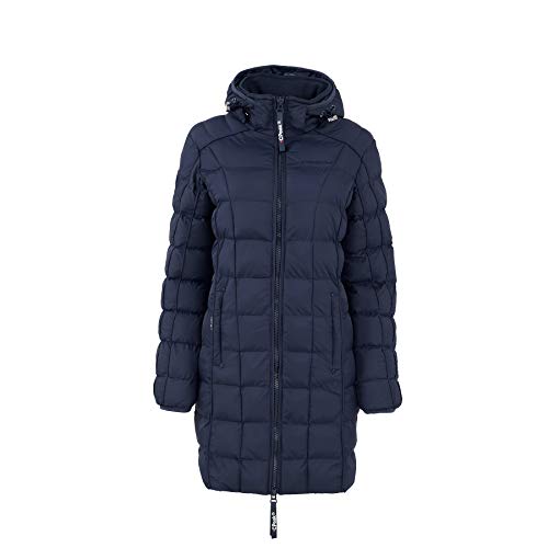 Canadian Peak Bambolineak_Lady - Women's Comfortable Autumn Winter Warm Mid Thick Parka - Fine Coat Fake Fur Hood - Windbreaker Jacket - Elegant Women (Navy Blue S) von Canadian Peak
