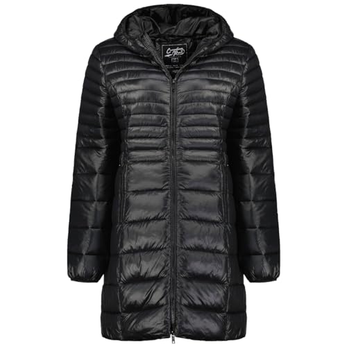 Canadian Peak Bodeak_Lady - Women's Comfortable Autumn Winter Warm Mid Thick Parka - Fine Coat Fake Fur Hood - Windbreaker Jacket - Elegant Women (Black M) von Canadian Peak