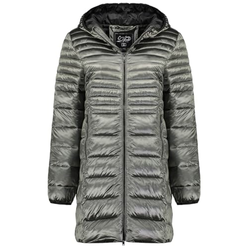 Canadian Peak Bodeak_Lady - Women's Comfortable Autumn Winter Warm Mid Thick Parka - Fine Coat Fake Fur Hood - Windbreaker Jacket - Elegant Women (Dark Grey L) von Canadian Peak