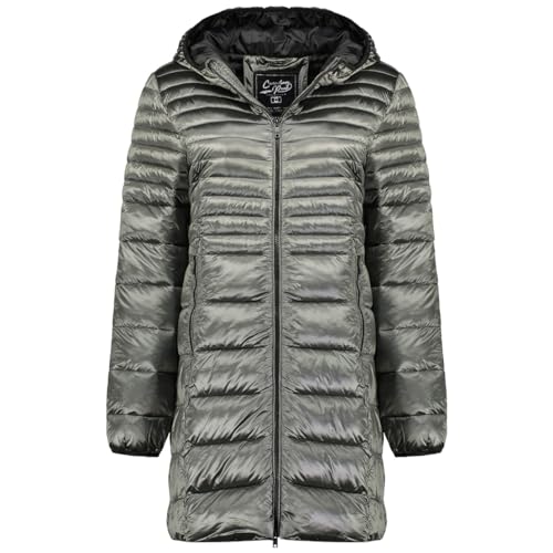 Canadian Peak Bodeak_Lady - Women's Comfortable Autumn Winter Warm Mid Thick Parka - Fine Coat Fake Fur Hood - Windbreaker Jacket - Elegant Women (Dark Grey M) von Canadian Peak