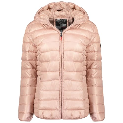 Canadian Peak Colombiana_Hood_Lady - Women's Comfortable Autumn Winter Warm Mid Thick Parka - Fine Coat Fake Fur Hood - Windbreaker Jacket - Elegant Women (Pale Pink L) von Canadian Peak