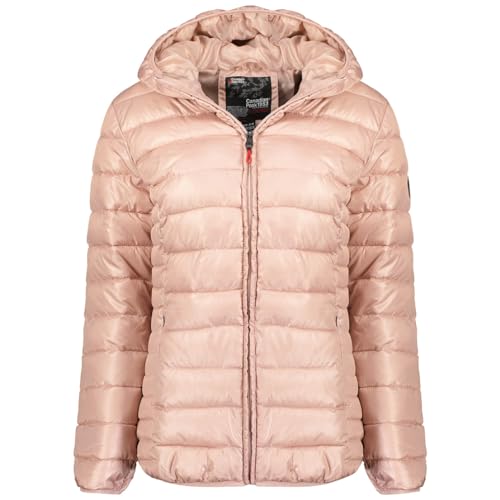 Canadian Peak Colombiana_Hood_Lady - Women's Comfortable Autumn Winter Warm Mid Thick Parka - Fine Coat Fake Fur Hood - Windbreaker Jacket - Elegant Women (Pale Pink XL) von Canadian Peak