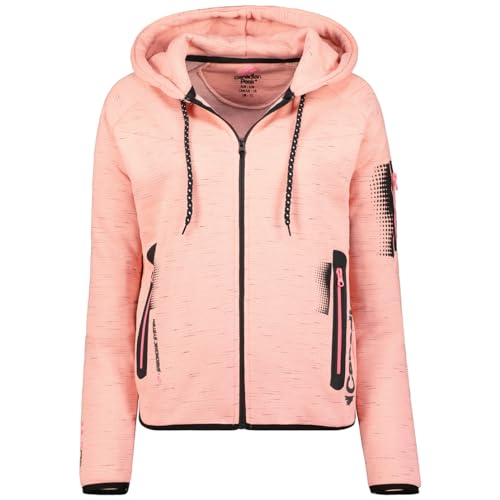 Canadian Peak Fanatic_Lady - Women's Zip Hoodie Pockets - Sweatshirt Sweater Long Sleeve Warm Hoodie Jacket - Women's Spring Summer Autumn Winter Season (Powder Pink XXL) von Canadian Peak