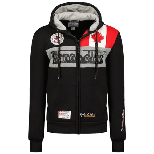 Canadian Peak Flashy_Men - Men's Zip Pocket Hoodie - Sweatshirt Sweater Logo Long Sleeve Warm - Men's Spring Summer Fall Winter Season (Black L) von Canadian Peak