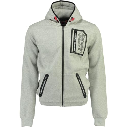 Canadian Peak Fonaldo_Men - Men's Zip Pocket Hoodie - Sweatshirt Sweater Logo Long Sleeve Warm - Men's Spring Summer Fall Winter Season (Light Grey L) von Canadian Peak