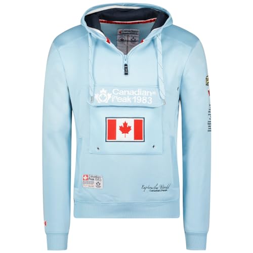 Canadian Peak Galapagos_Men - Men's Zip Pocket Hoodie - Sweatshirt Sweater Logo Long Sleeve Warm - Men's Spring Summer Fall Winter Season (Sky Blue 3XL) von Canadian Peak