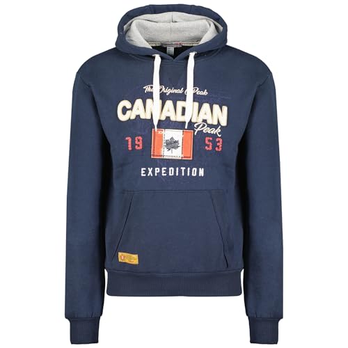 Canadian Peak Guitreak_Men - Men's Zip Pocket Hoodie - Sweatshirt Sweater Logo Long Sleeve Warm - Men's Spring Summer Fall Winter Season (Navy Blue XXL) von Canadian Peak