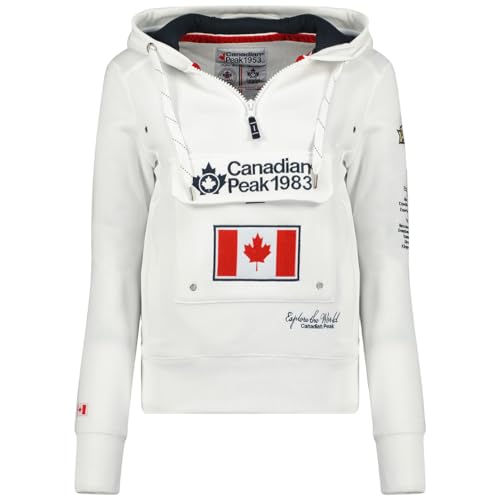 Canadian Peak Gyrelle_Lady - Women's Zip Hoodie Pockets - Sweatshirt Sweater Long Sleeve Warm Hoodie Jacket - Women's Spring Summer Autumn Winter Season (White S) von Canadian Peak