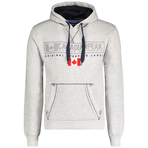 Canadian Peak Kapuzenpullover Zip Tasche Mann - Sweatjacke Pullover Logo Langarm Warm - Männer Jahreszeit Frühling Sommer Herbst Winter (Hellgrau S) von Canadian Peak