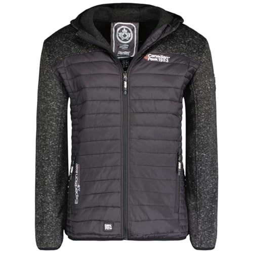 Canadian Peak Uchampion_Men - Men's Warm Mid Thick Fleece Zip - Men's Autumn Winter Spring Warm Jacket - Long Sleeve Sweater Soft Comfort Outdoor (Black 3XL) von Canadian Peak