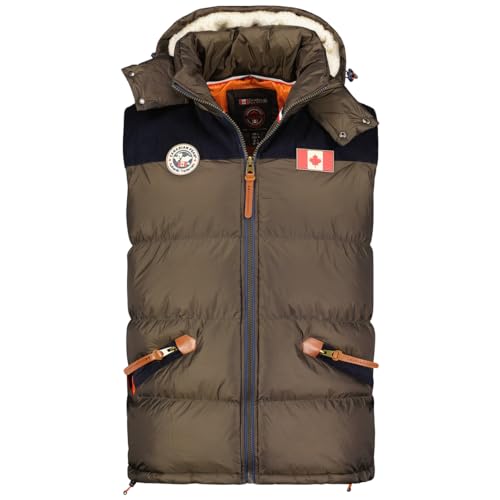 Canadian Peak Velianeak_Men - Warm Waistcoat Fur Seasons Autumn Winter Spring - Men Comfortable Jacket Sleeveless - Long Sleeve Windproof Parka Style (Khaki XL) von Canadian Peak