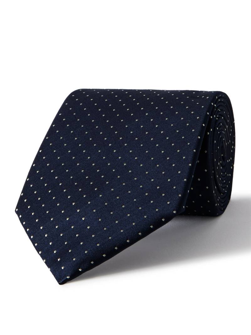 Canali - 8cm Polka-Dot Silk-Satin Tie - Men - Blue von Canali