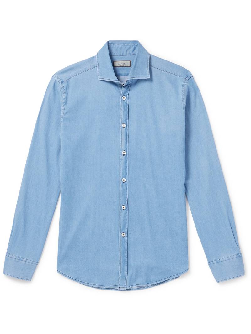 Canali - Cotton-Blend Chambray Shirt - Men - Blue - L von Canali