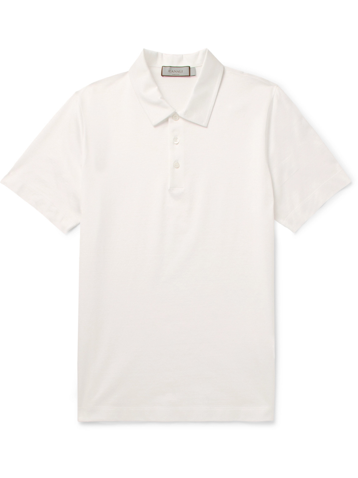 Canali - Cotton-Jersey Polo Shirt - Men - White - IT 50 von Canali