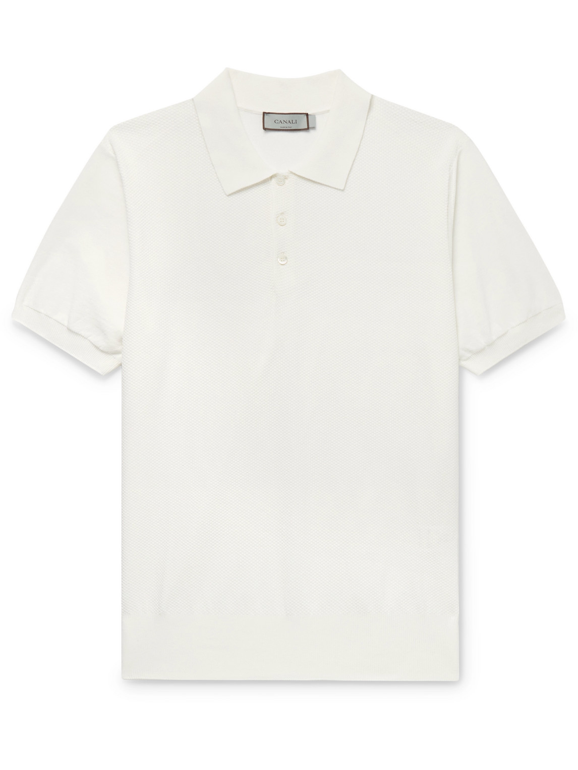 Canali - Cotton-Piqué Polo Shirt - Men - White - IT 46 von Canali