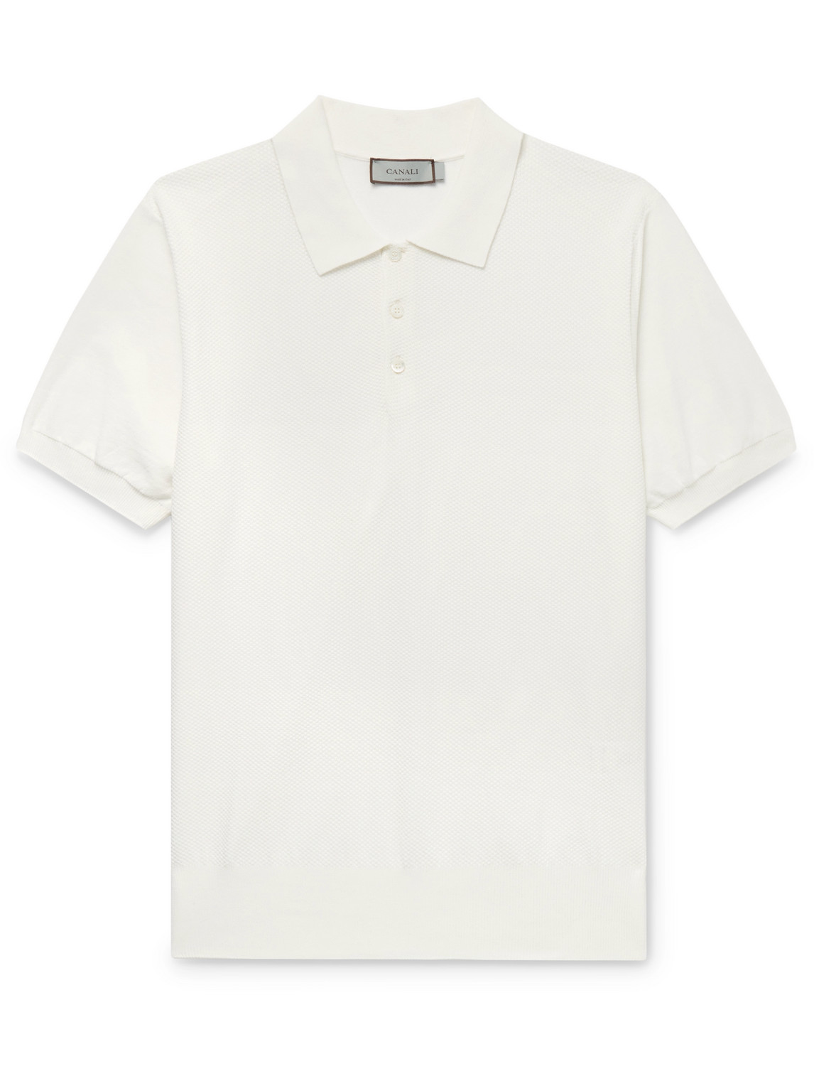 Canali - Cotton-Piqué Polo Shirt - Men - White - IT 58 von Canali