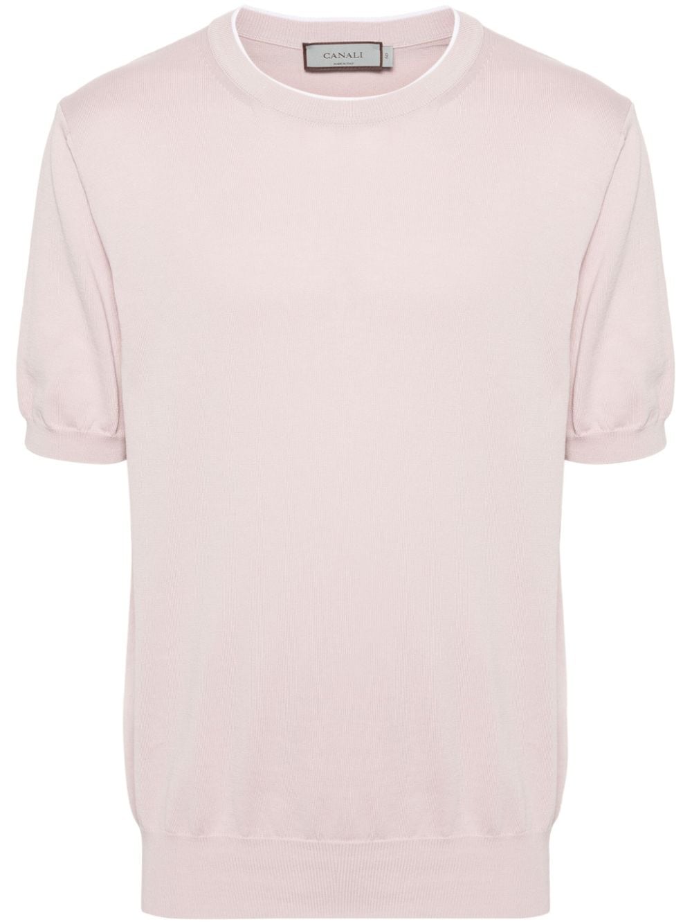 Canali Fein gestricktes T-Shirt - Rosa von Canali