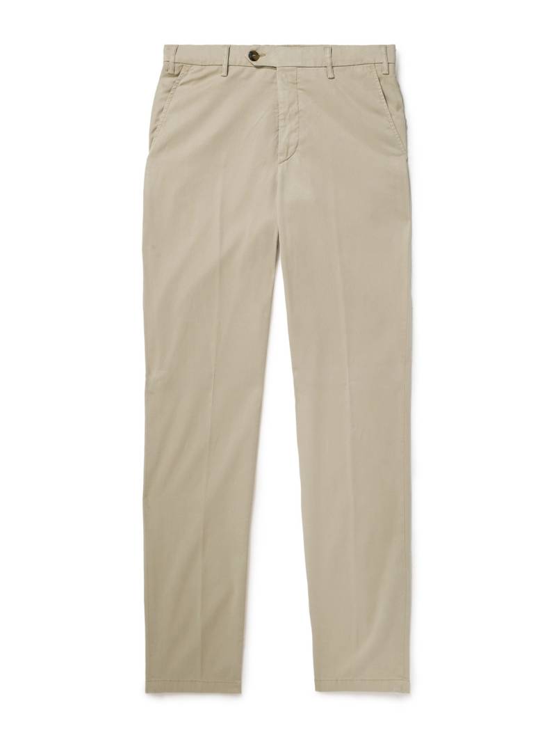 Canali - Garment-Dyed Stretch-Lyocell and Cotton-Blend Trousers - Men - Neutrals - IT 48 von Canali