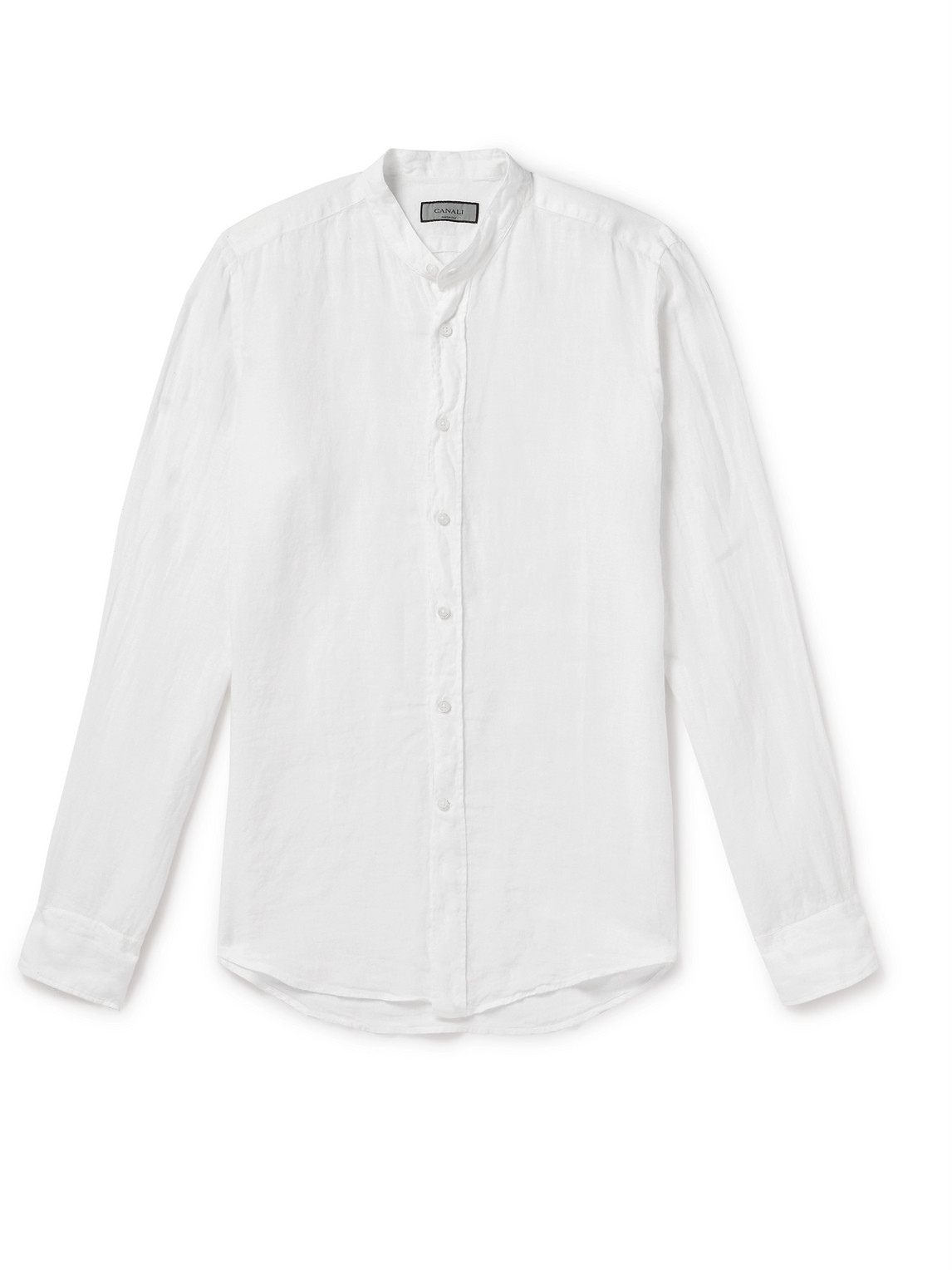 Canali - Grandad-Collar Linen-Gauze Shirt - Men - White - M von Canali