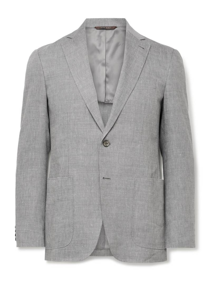 Canali - Kei Slim-Fit Linen and Wool-Blend Suit Jacket - Men - Gray - IT 54 von Canali