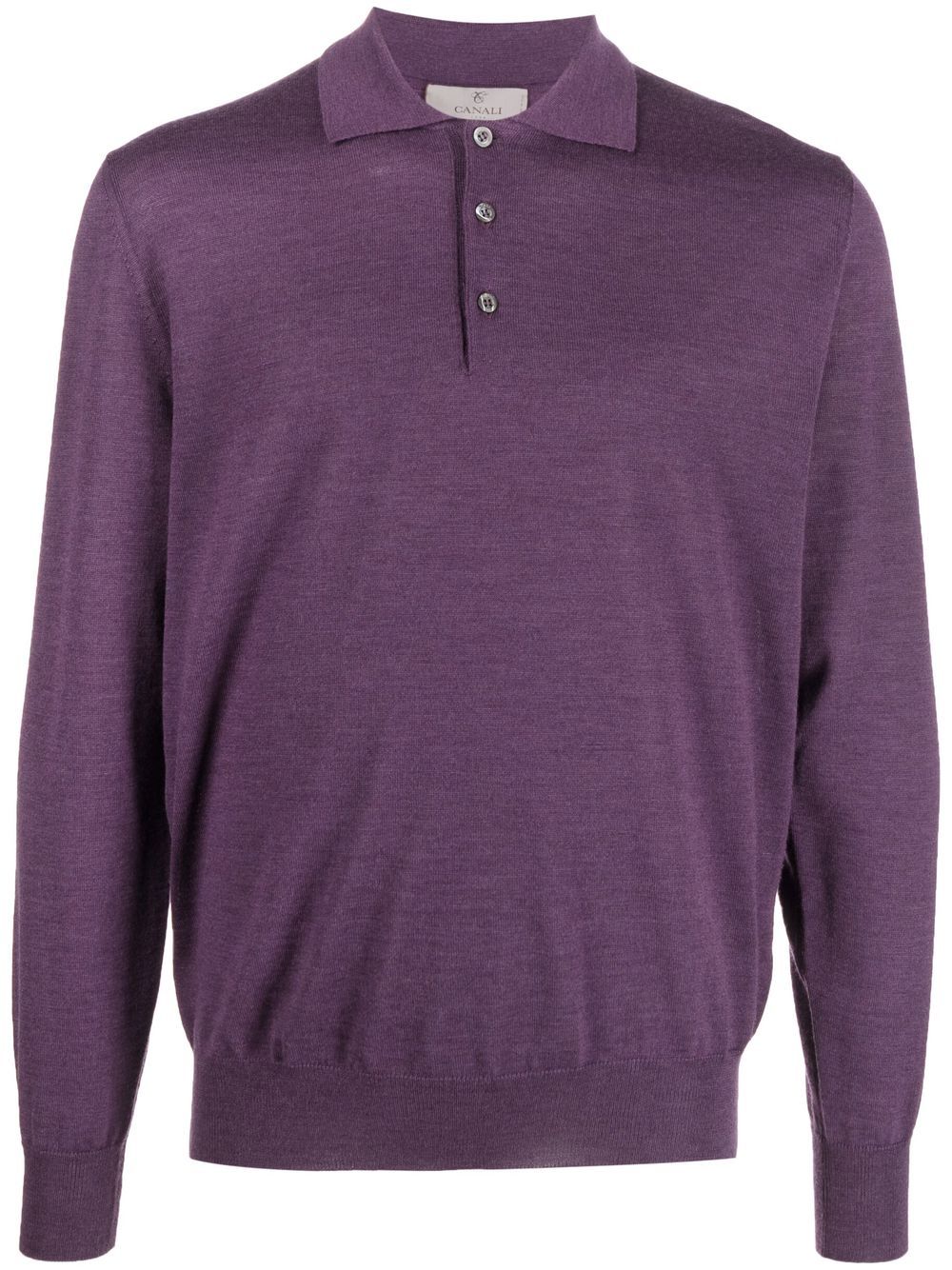 Canali Langärmeliges Poloshirt - Violett von Canali