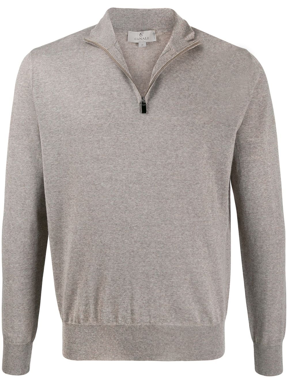 Canali Pullover mit Reißverschluss - Nude von Canali