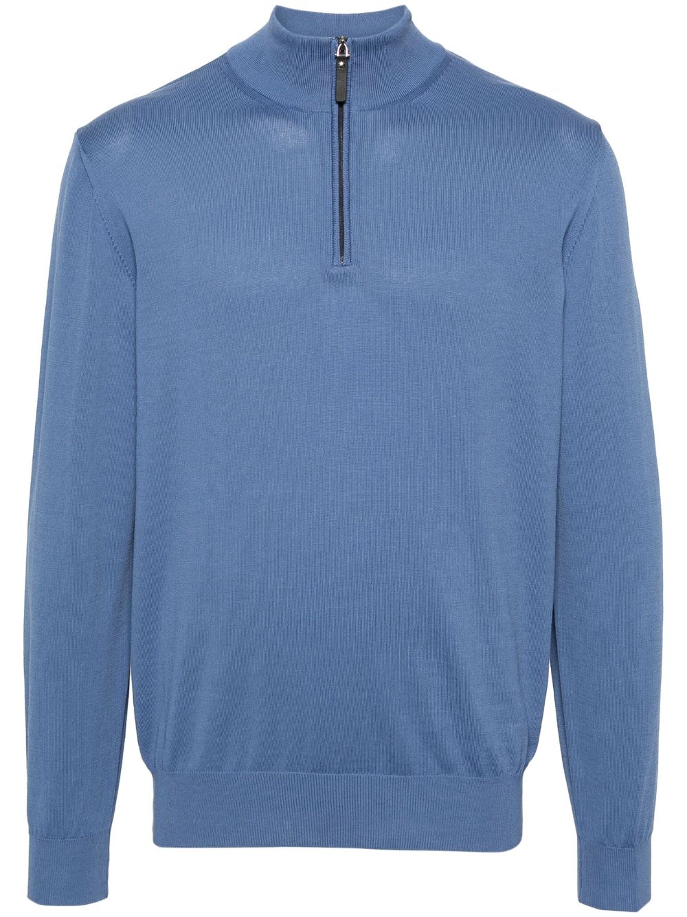 Canali Pullover mit kurzem Reißverschluss - Blau von Canali