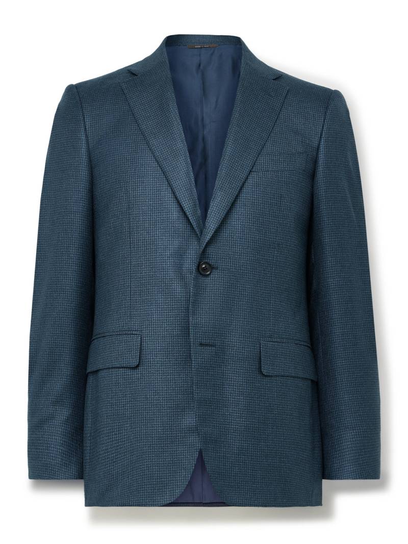 Canali - Puppytooth Silk and Cashmere-Blend Blazer - Men - Blue - IT 56 von Canali