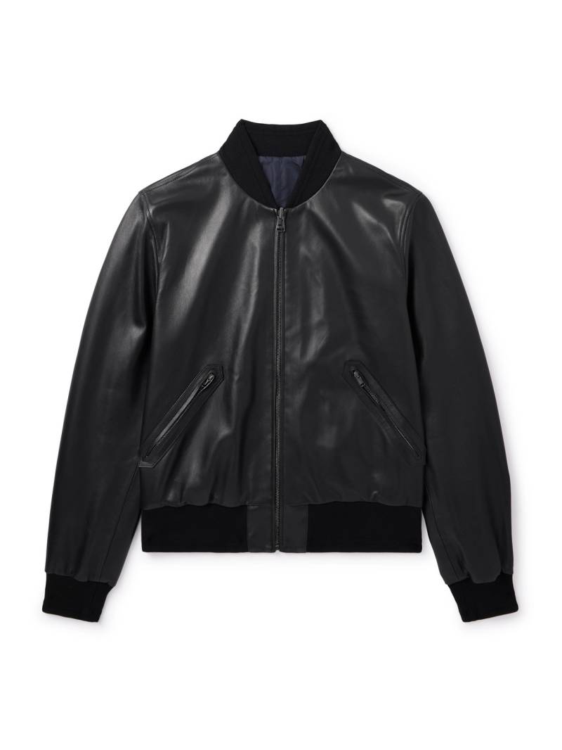 Canali - Reversible Leather and Shell Bomber Jacket - Men - Black - IT 50 von Canali